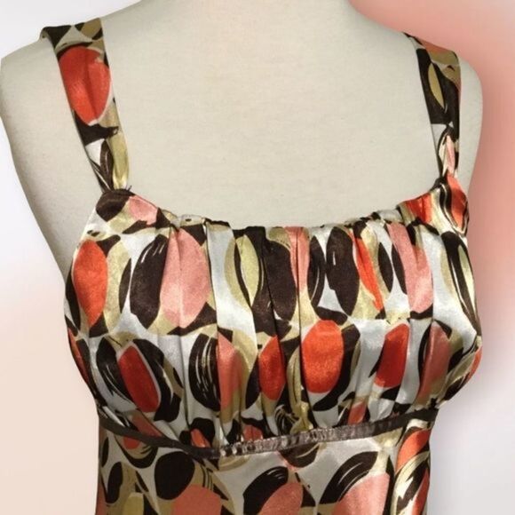 I.N. San Francisco Retro Print Top Pleated Bodice Med‎ - Picture 4 of 11